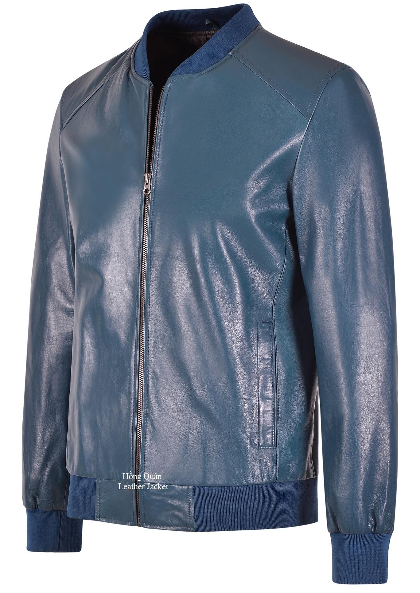 ÁO DA DÁNG BOMBER CHẤT LIỆU DA CỪU THẬT CAO CẤP 251