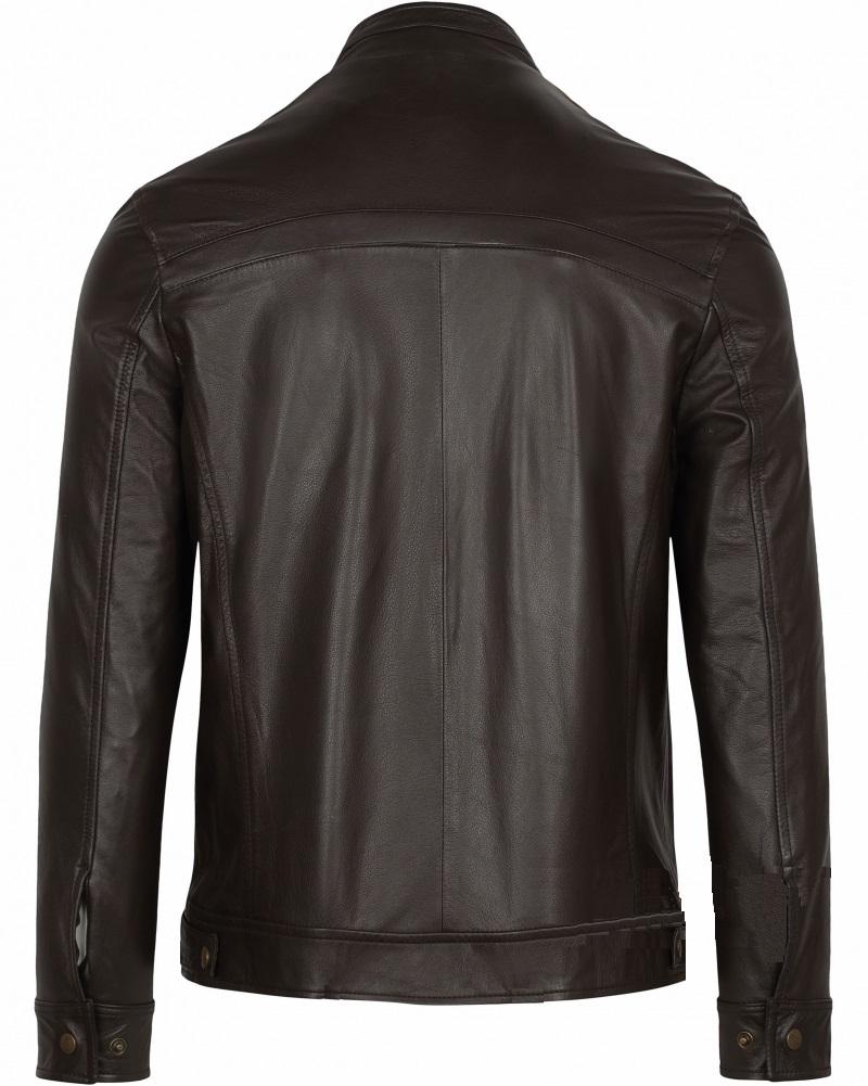 ÁO DA NAM XỊN - DA BÒ CAO CẤP MÀU NÂU 117