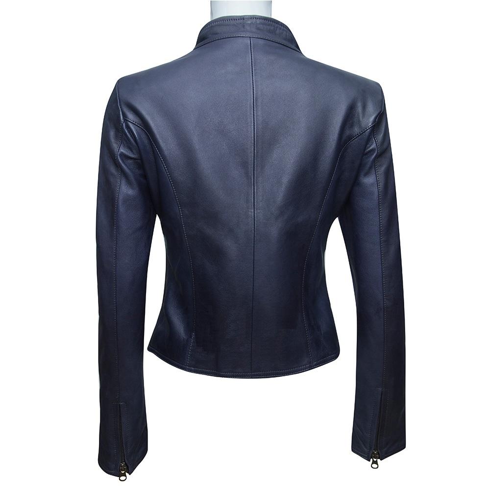 ÁO DA NỮ CAO CẤP DA CỪU MÀU XANH TÍM THAN