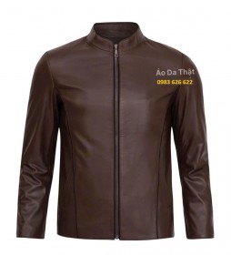 ÁO DA CỪU NHẬP KHẨU MÀU NÂU TÂY CỔ TRÒN 212